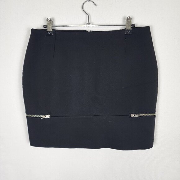 & Other Stories Neoprene Moto Side Zippers Mini Skirt 8 - Picture 1 of 6